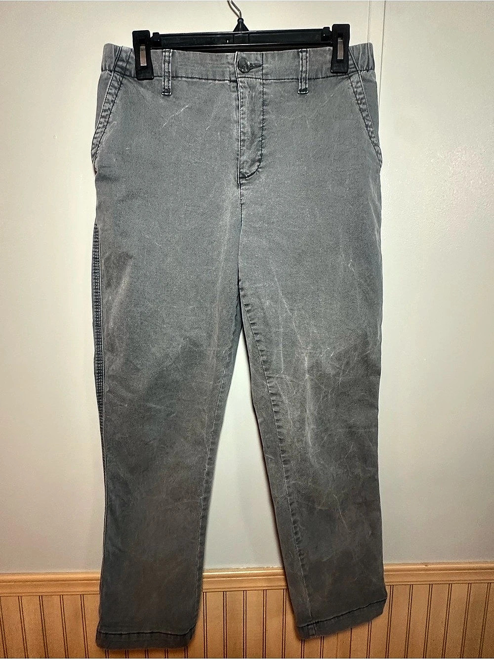Old Navy Classic Easy Chico Panther Gray Cotton Ankle Pants Preppy Casual
